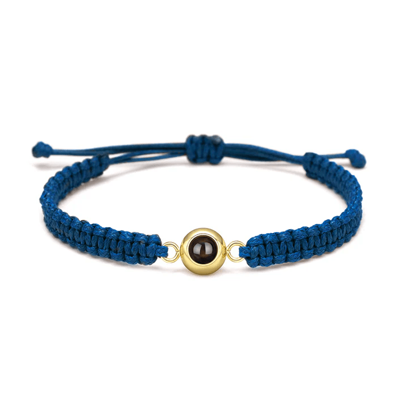 Personalized Braided Photo Bracelet for Men - Pawisall
