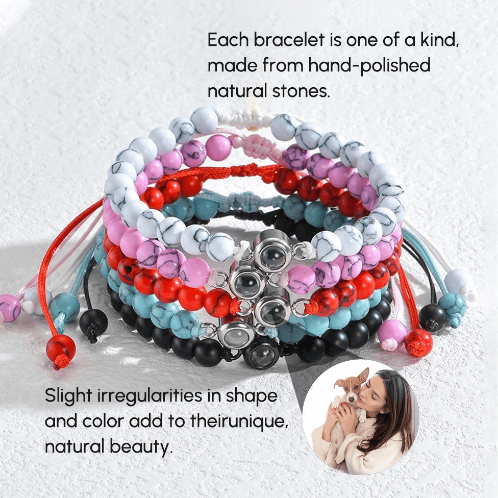 Multi-hued Tiger Eye Bracelet Personalized Photo Projection Bracelet