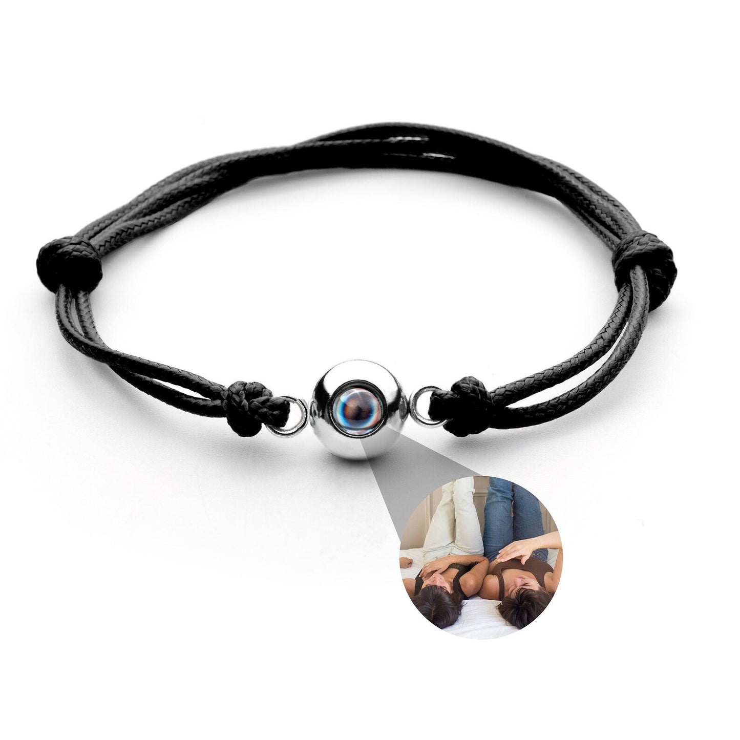 Adjustable Braided Bracelet With Hidden Photo