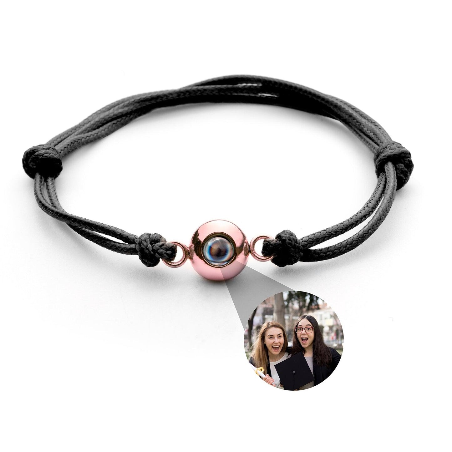 Adjustable Braided Bracelet With Hidden Photo