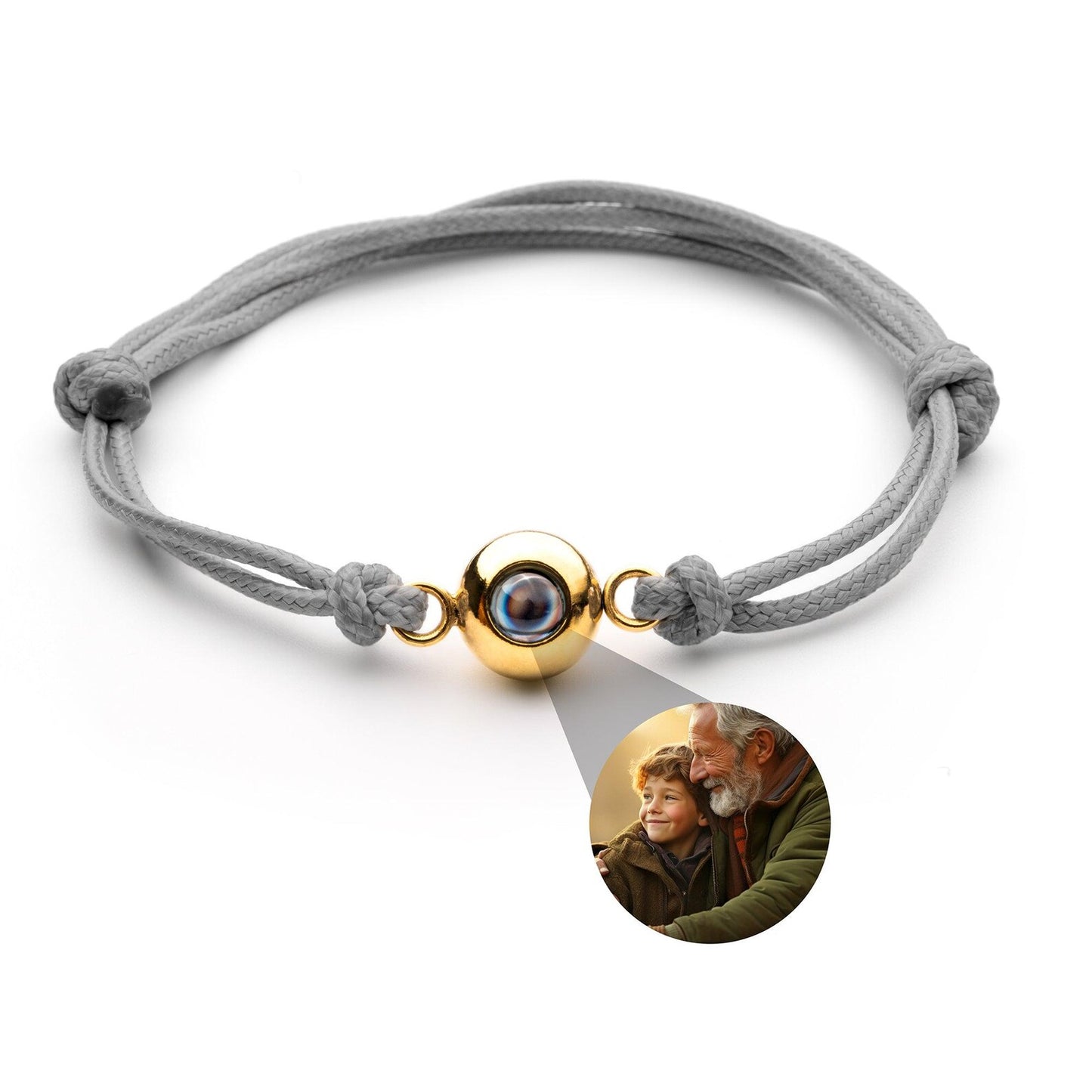 Adjustable Braided Bracelet With Hidden Photo