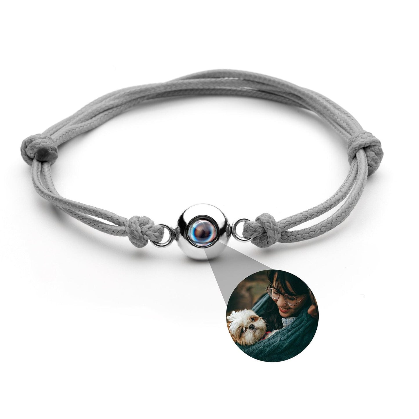 Adjustable Braided Bracelet With Hidden Photo