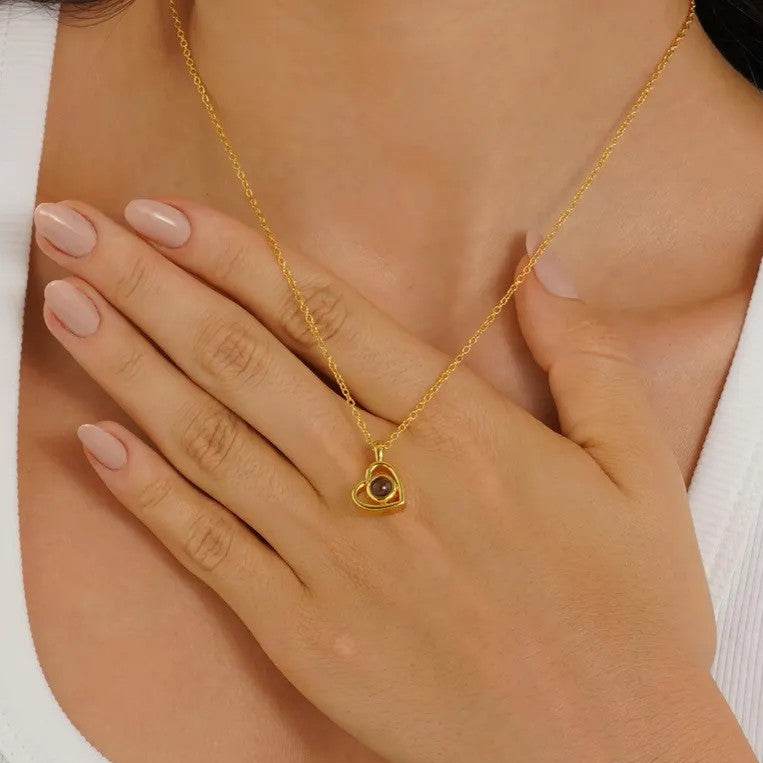 Custom Heart Photo Necklace - Pawisall