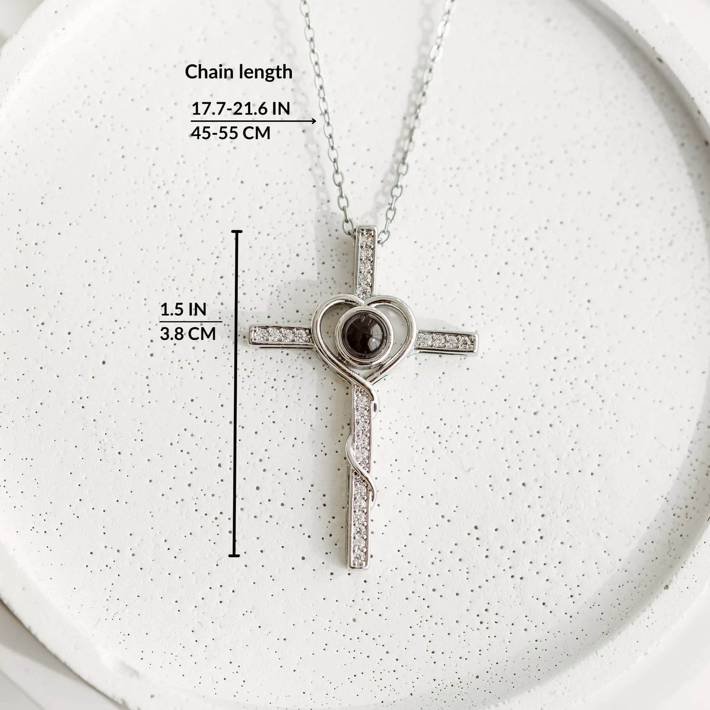 Loving Cross Necklace with Hidden Photo for Memorials - Pawisall