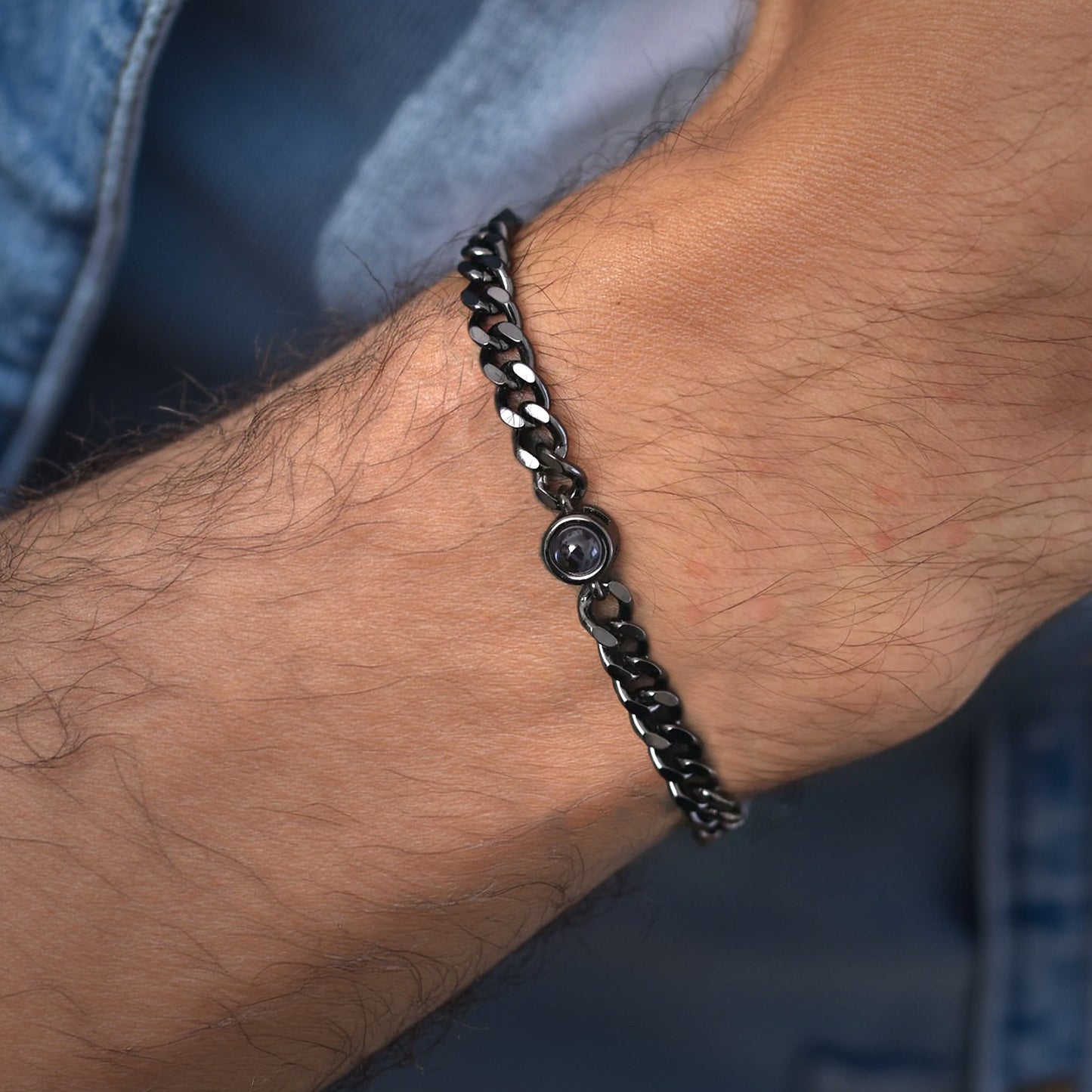 Custom Curb Chain Photo Bracelet