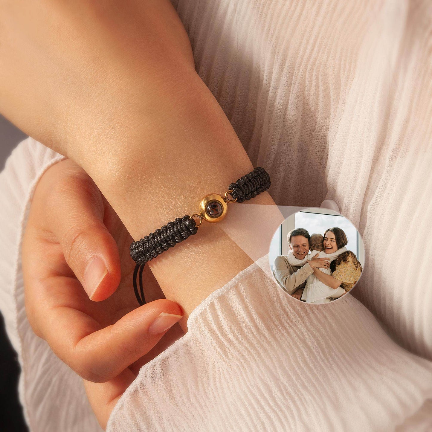 Personalized Braided Photo Bracelet for Men - Pawisall