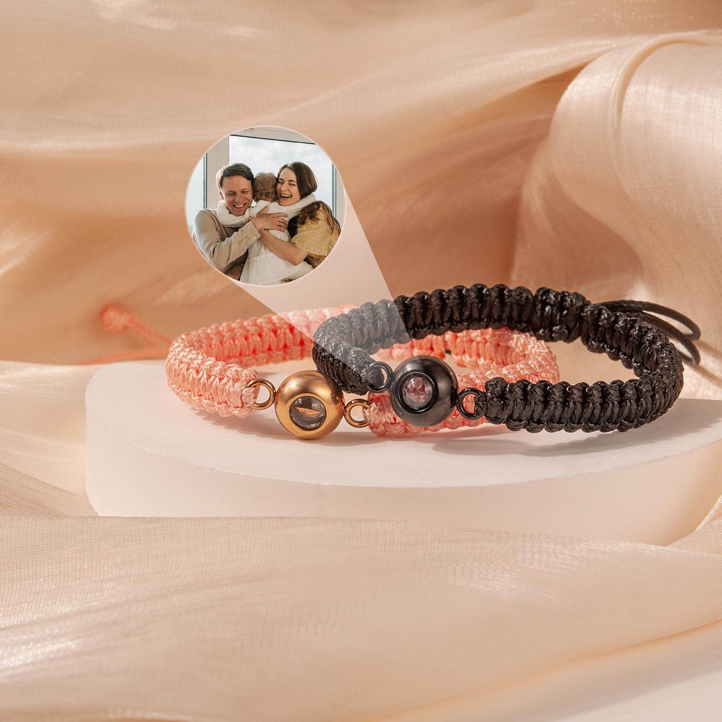Personalized Braided Photo Bracelet for Men - Pawisall
