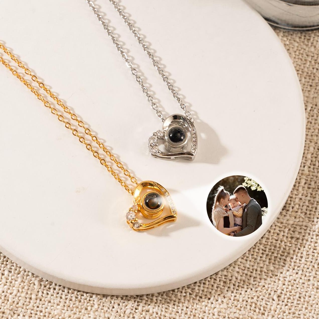 Custom Love Heart Photo Necklace