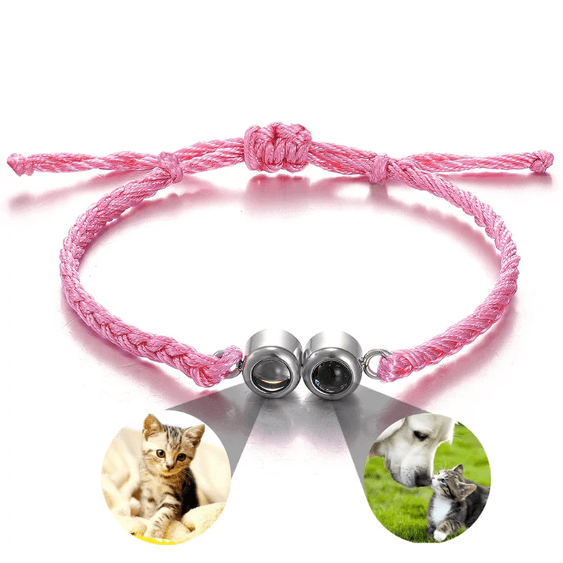 Custom Braided Double Photos Bracelet - Pawisall