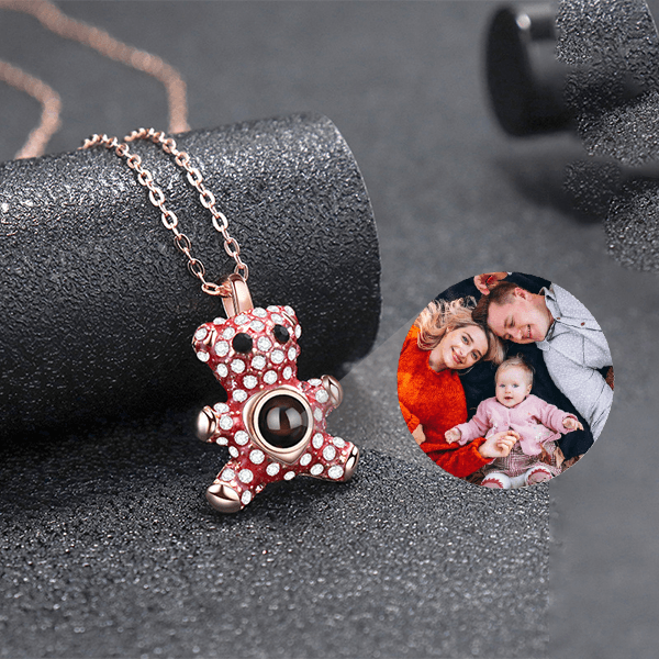 Personalized Bear Necklace With Hidden Photo - Pawisall