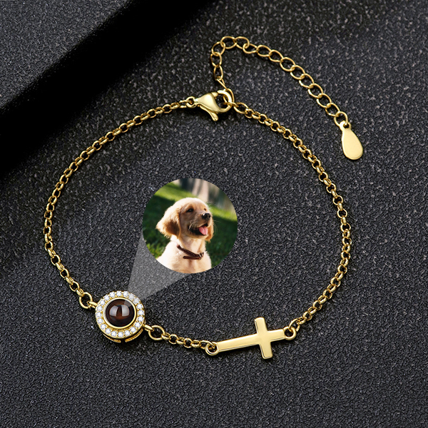 Cross & Cherished Moments Bracelet with Hidden Photo