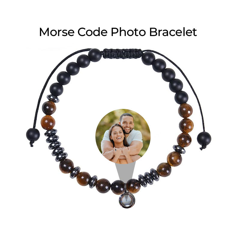 Heartfelt Morse Code Photo Bracelet Gift