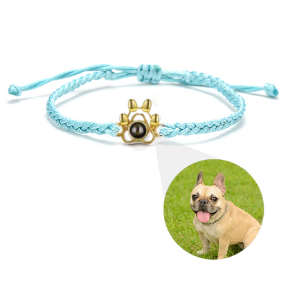 Paw Braided Bracelet with Photo Inside