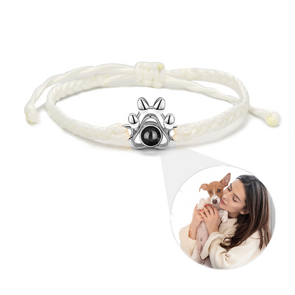 Paw Braided Bracelet with Photo Inside