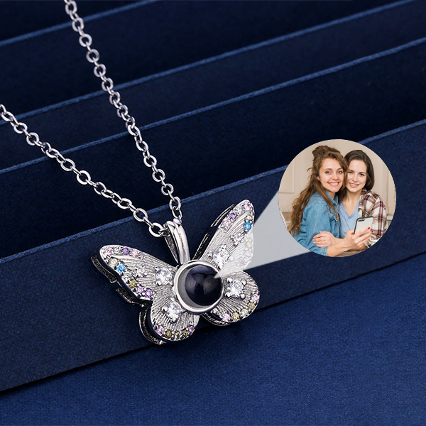 Gorgeous Butterfly Necklace with Hidden Photo