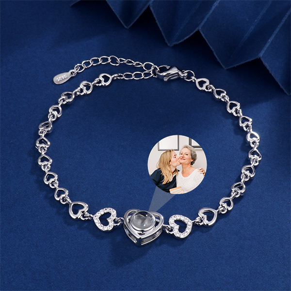 Custom Heart Bracelet With Photo Inside