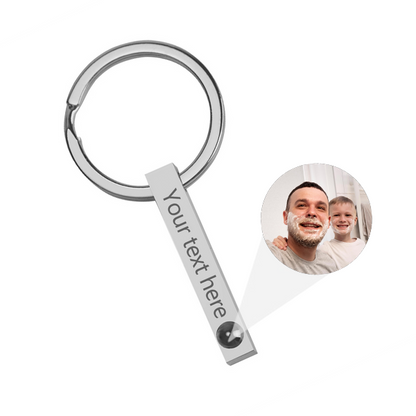 Custom Text Engraved Photo Keychain