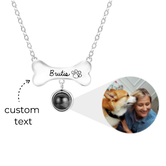 Custom Dog Bone Necklace with Photo & Name