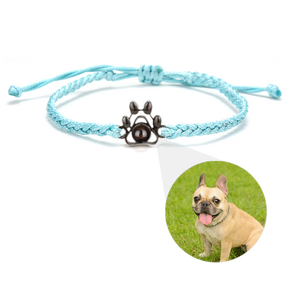 Paw Braided Bracelet with Photo Inside