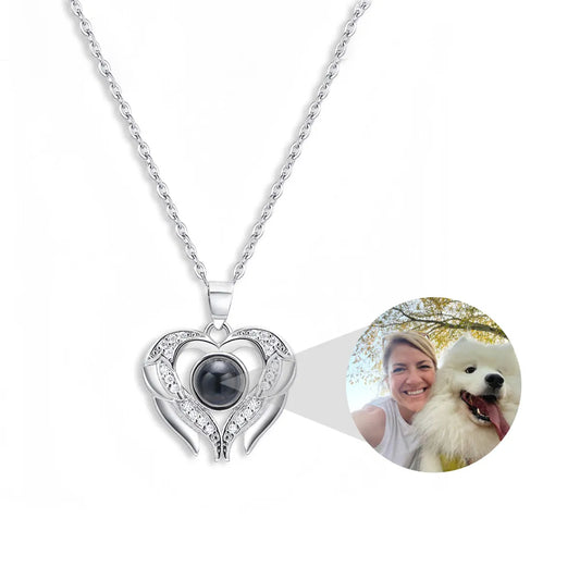 Loving Wings Necklace with Hidden Photo for Memorials