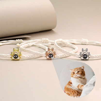 Paw Braided Bracelet with Photo Inside