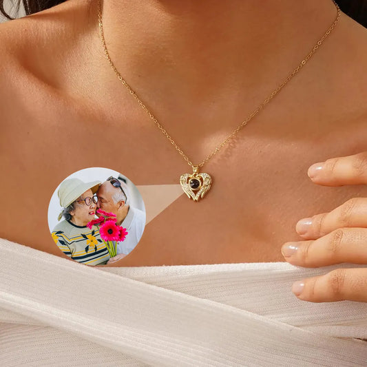 Loving Wings Necklace with Hidden Photo for Memorials