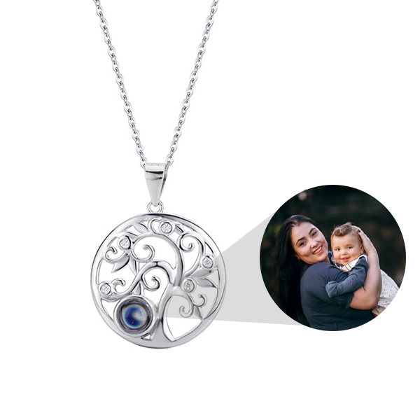 Personalized Family Tree Photo Necklace