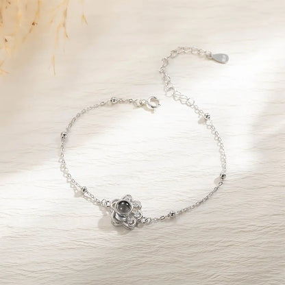 Paw Print Satellite Chain Photo Bracelet