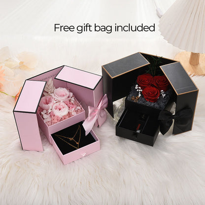 Coffret à bijoux en fleur de rose