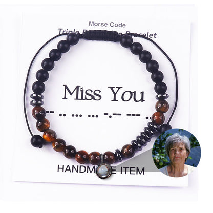 Heartfelt Morse Code Photo Bracelet Gift