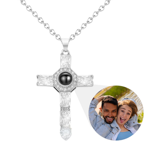 Custom Photo Necklace Cross Commemorative Gifts