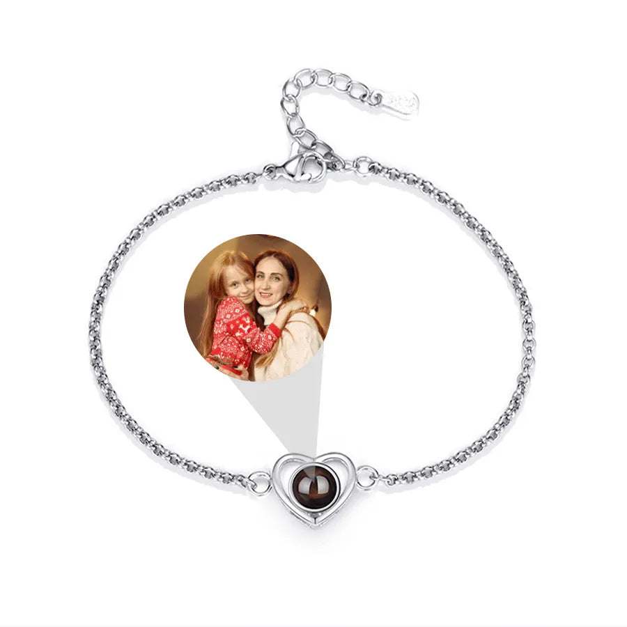 Custom Heart Photo Bracelet