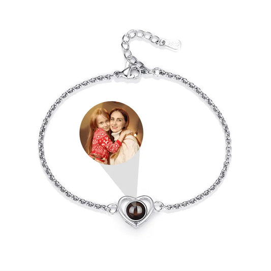 Custom Heart Photo Bracelet