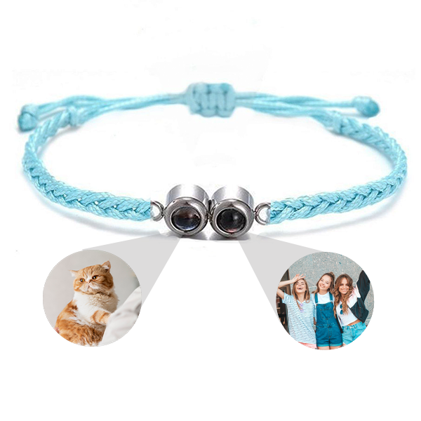 Custom Braided Double Photos Bracelet