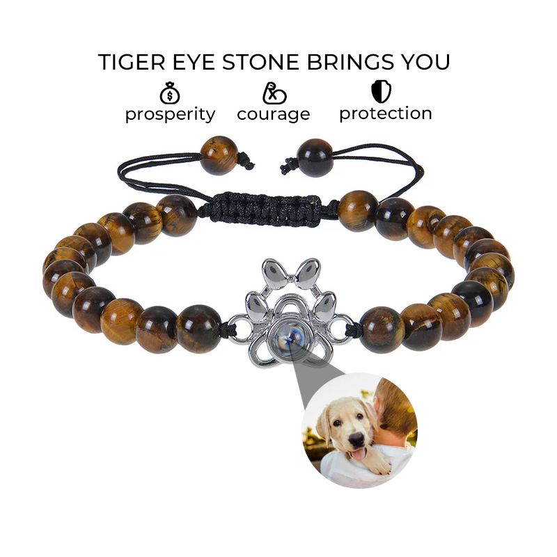 Personalized Paw Photo Beaded Bracelet