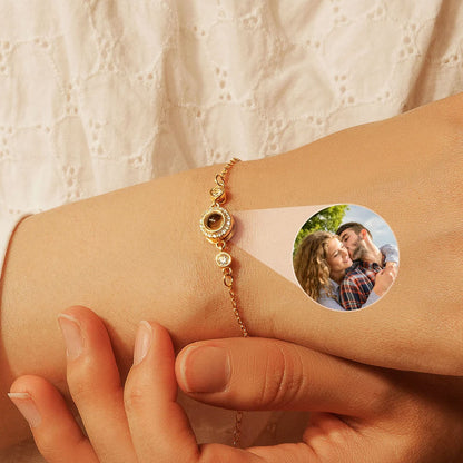 Custom Stacking Bracelet with Birthstone and Hidden Photo