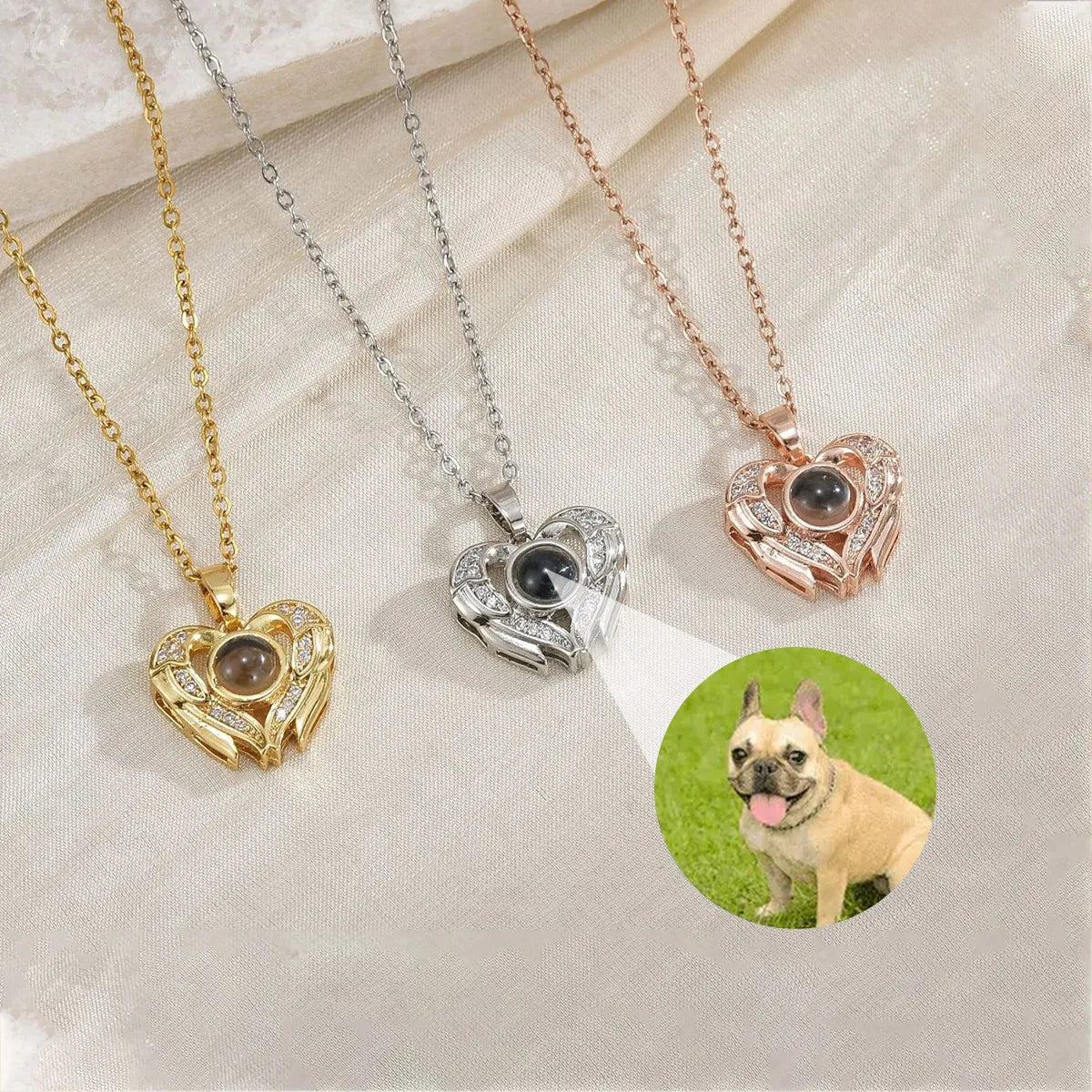 Loving Wings Necklace with Hidden Photo for Memorials