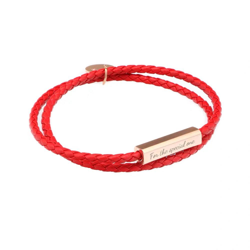 Custom Pet Leather Braided Bracelet