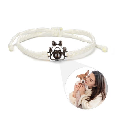 Paw Braided Bracelet with Photo Inside