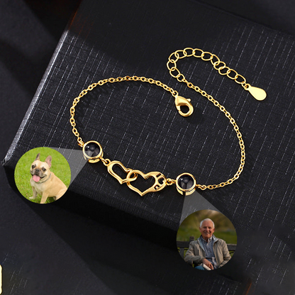 Personalized Heart Double Photo Bracelet