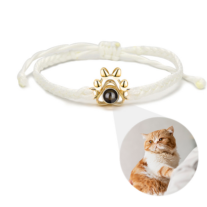 Paw Braided Bracelet with Photo Inside