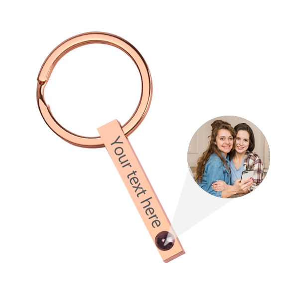 Custom Text Engraved Photo Keychain