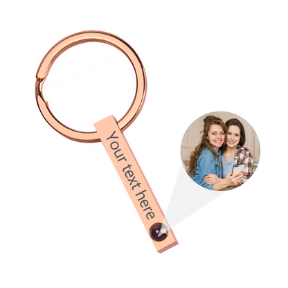 Custom Text Engraved Photo Keychain