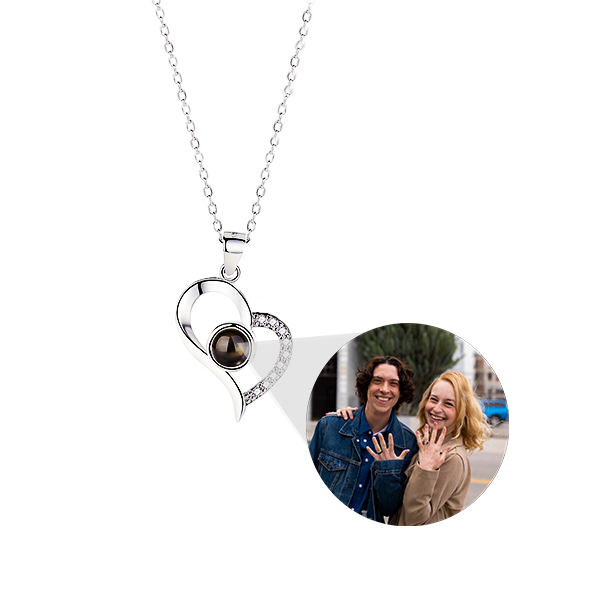 Personalized Photo Heart Necklace, Valentines Gift