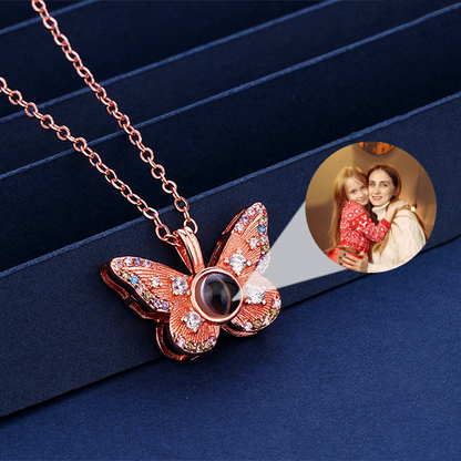 Gorgeous Butterfly Necklace with Hidden Photo