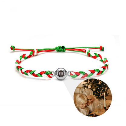 Personalized Christmas Photo Braided 3 Colors Bracelet Gift