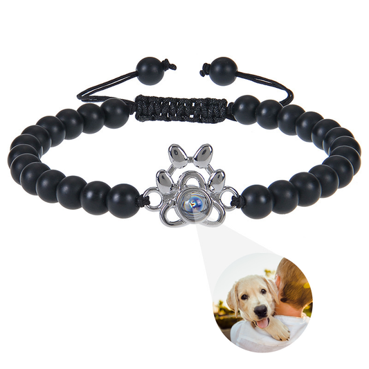 Personalized Paw Photo Beaded Bracelet