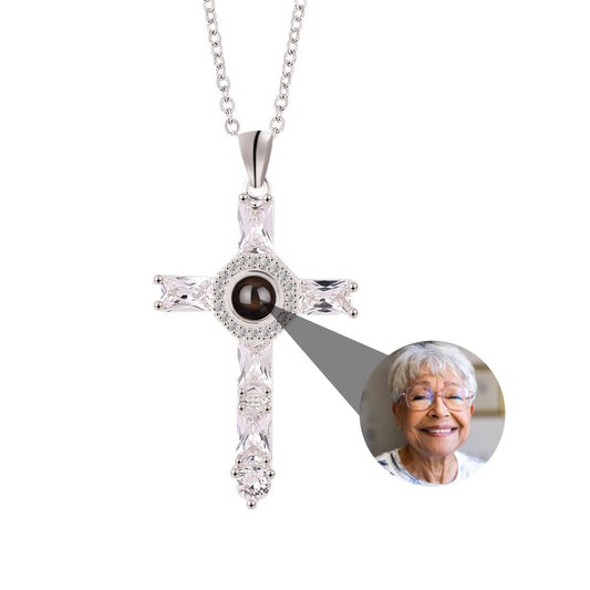 Custom Photo Necklace Cross Commemorative Gifts