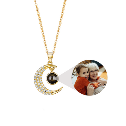 Moon Guardian Necklace with Hidden Photo