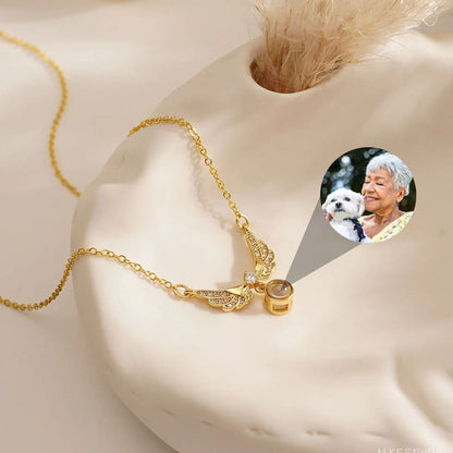 Heavenly Wings Keepsake Necklace With Hidden Photo